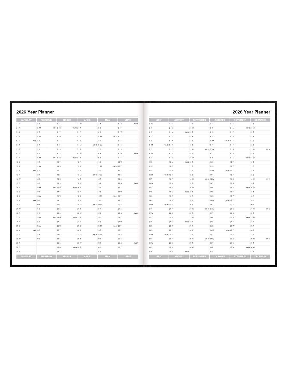 Letts of London Principal Quarto Week to View Planner with Appointments 2026 - English 26-C30YABK #color_black