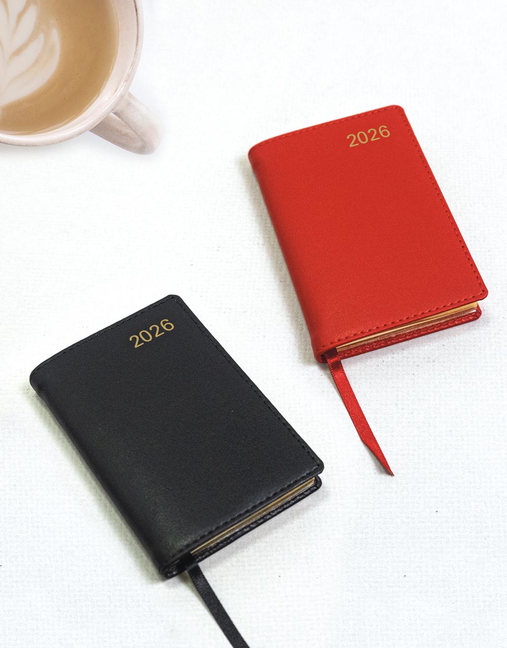 Letts of London Belgravia Mini Pocket Week to View Leather Diary with Planners 2026 - English 26-C33ERD #color_red