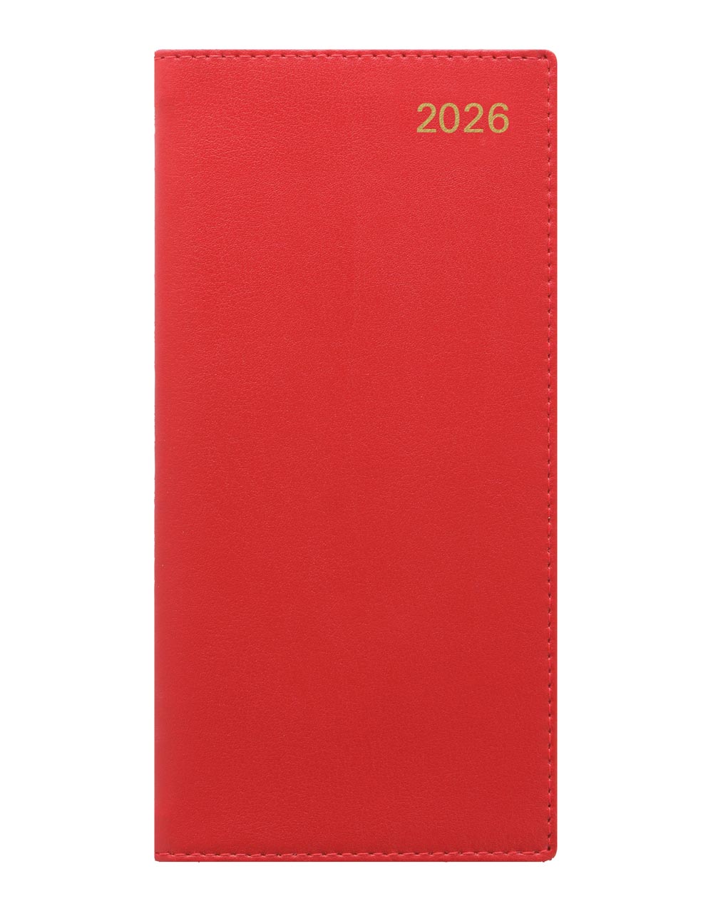 Letts of London Belgravia Slim Landscape Week to View Leather Diary with Appointments and Planners 2026 Red 26-C33SRD #color_red