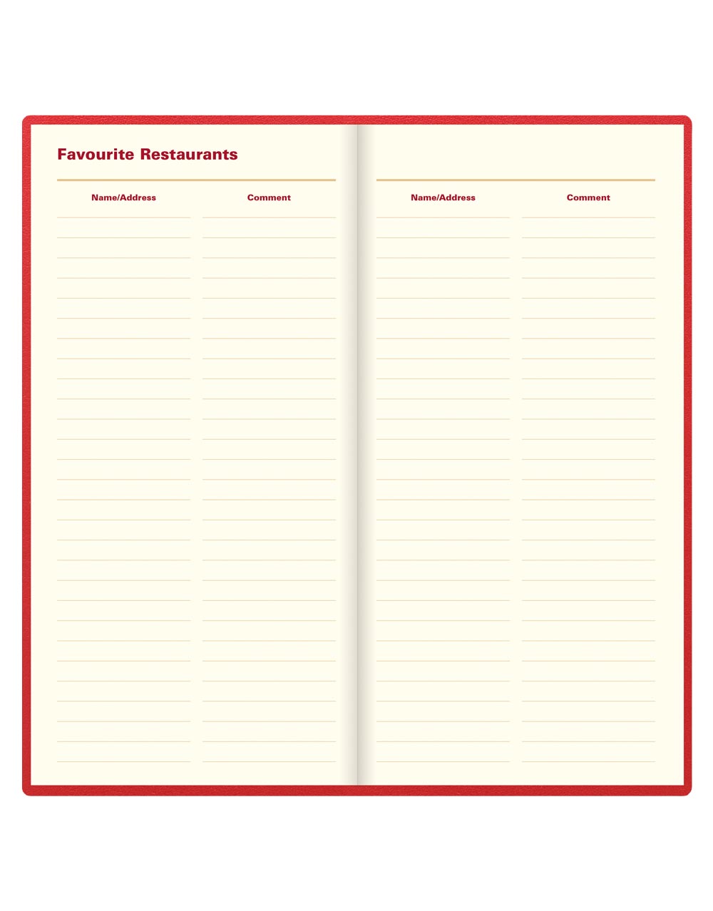 Letts of London Belgravia Slim Landscape Week to View Leather Diary with Appointments and Planners 2026 Red 26-C33SRD #color_red