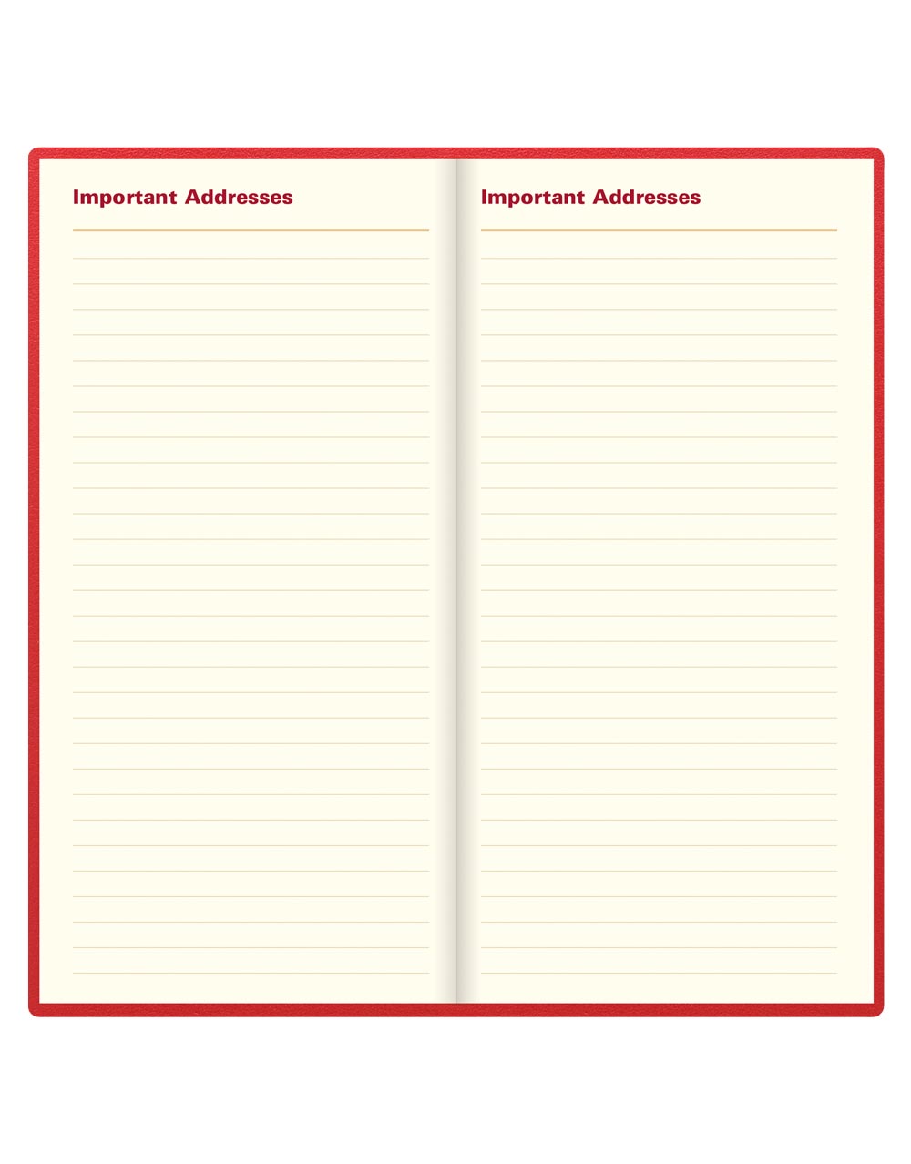 Letts of London Belgravia Slim Landscape Week to View Leather Diary with Appointments and Planners 2026 Red 26-C33SRD #color_red