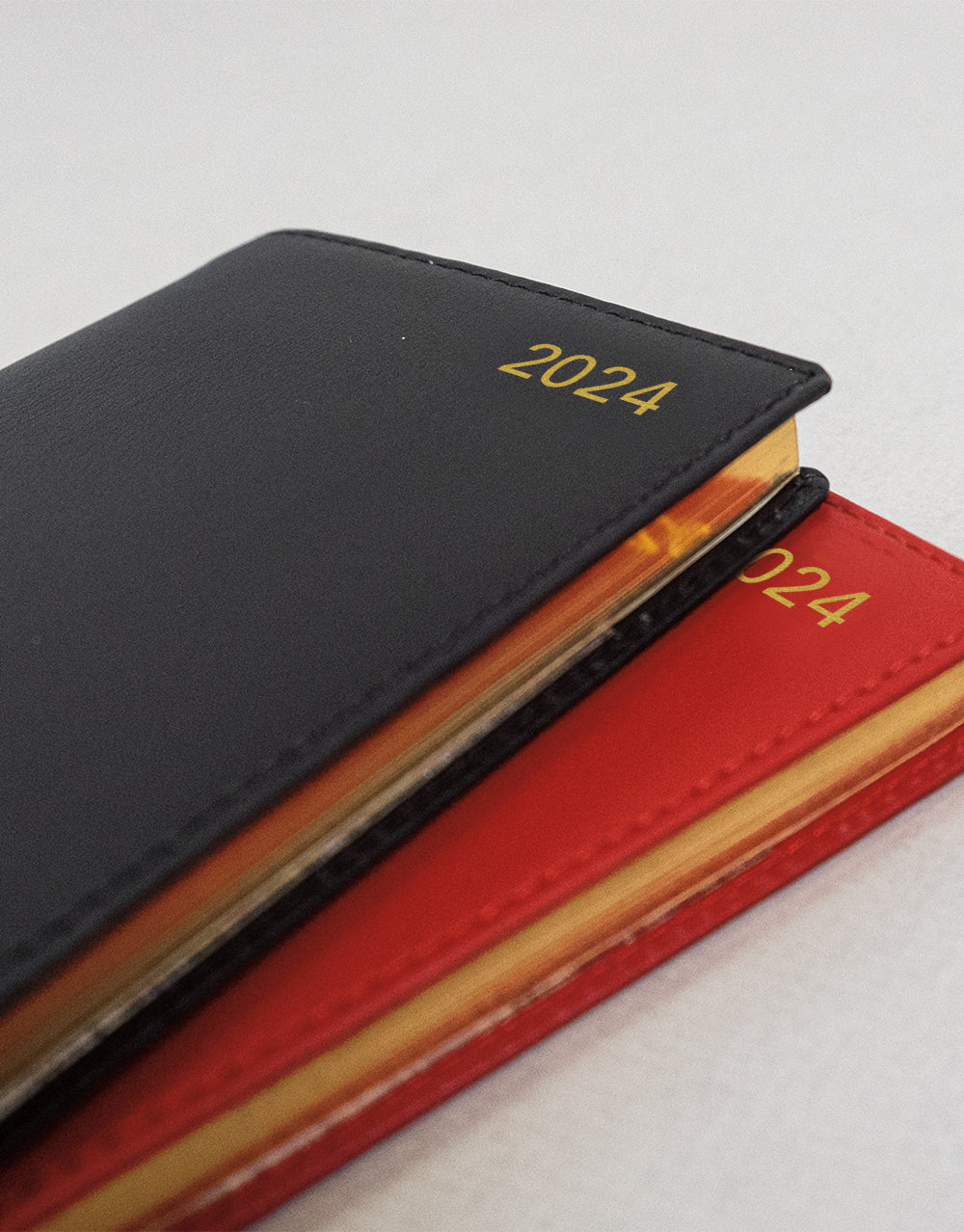 Belgravia Slim Landscape Week to View Leather Diary with Appointments and Planners 2024 - English#color_red
