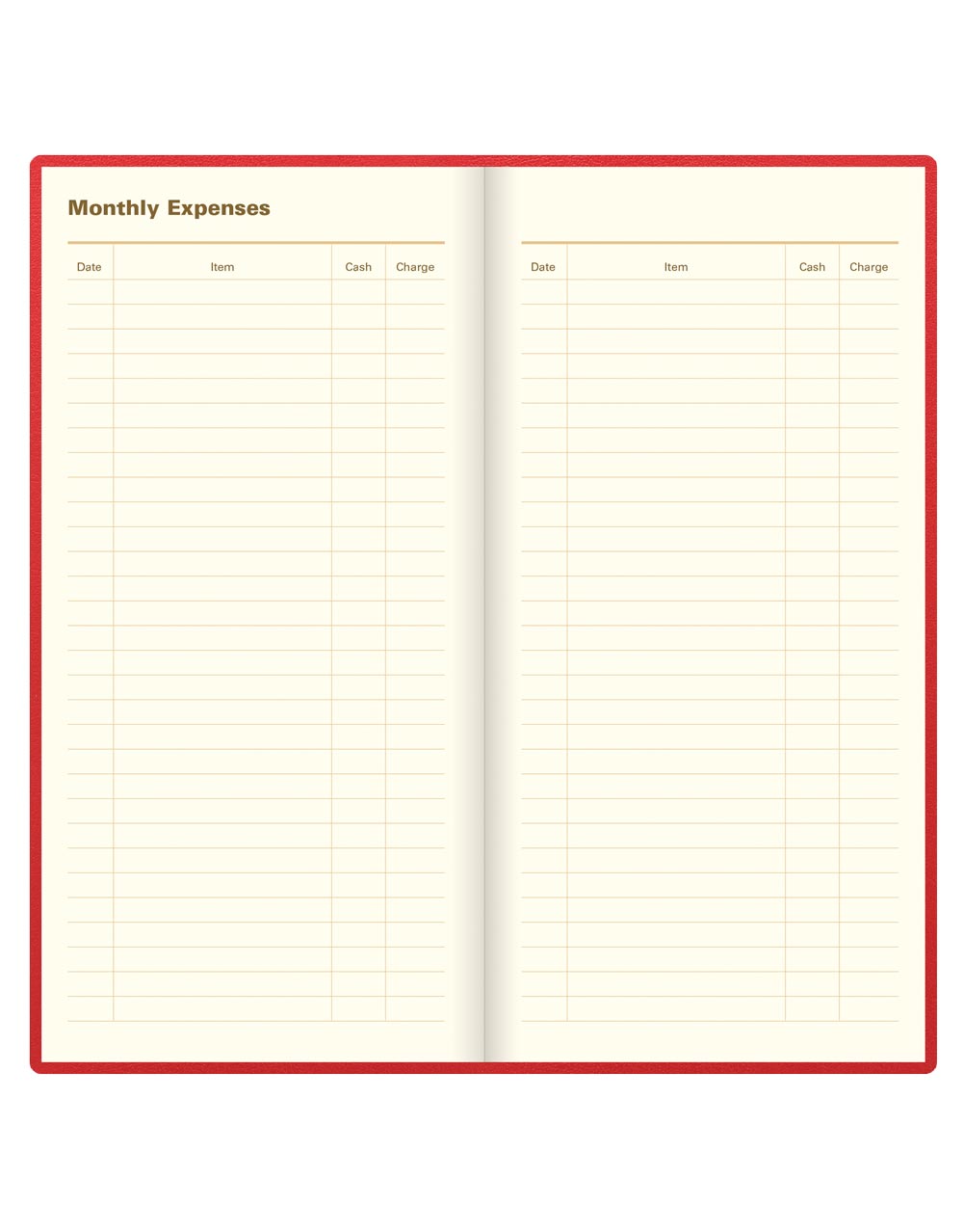 Letts of London Belgravia Slim Week to View Leather Diary with Planners 2026 - English Red 26-C33SURD #color_red