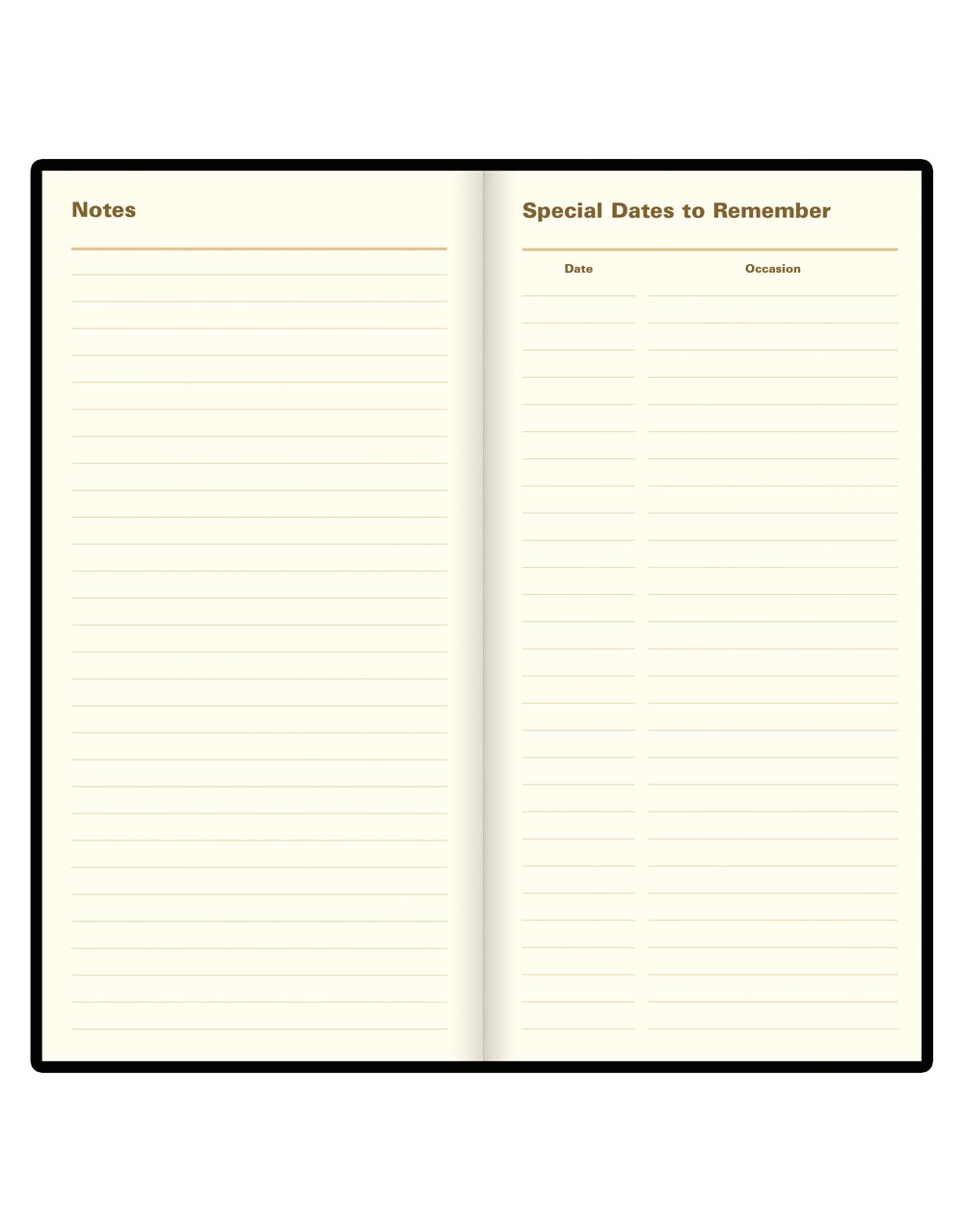 Letts of London Signature Slim Week to View Leather Diary with Planners 2026 - English Black 26-C38SUBK #color_black