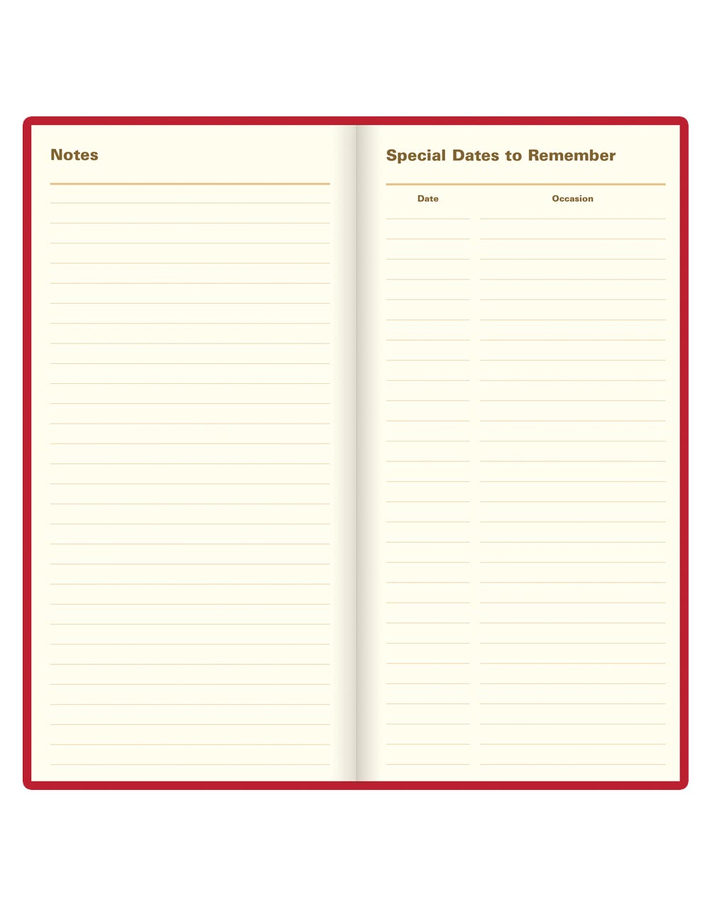 Letts of London Signature Slim Week to View Leather Diary with Planners 2026 - English Red 26-C38SUBY #color_red