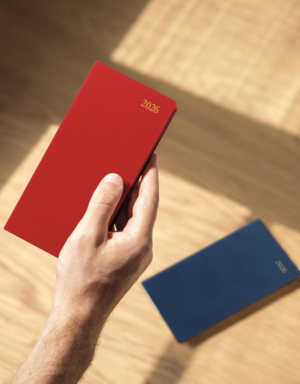 Letts of London Signature Slim Week to View Leather Diary with Planners 2026 - English Red 26-C38SUBY #color_red
