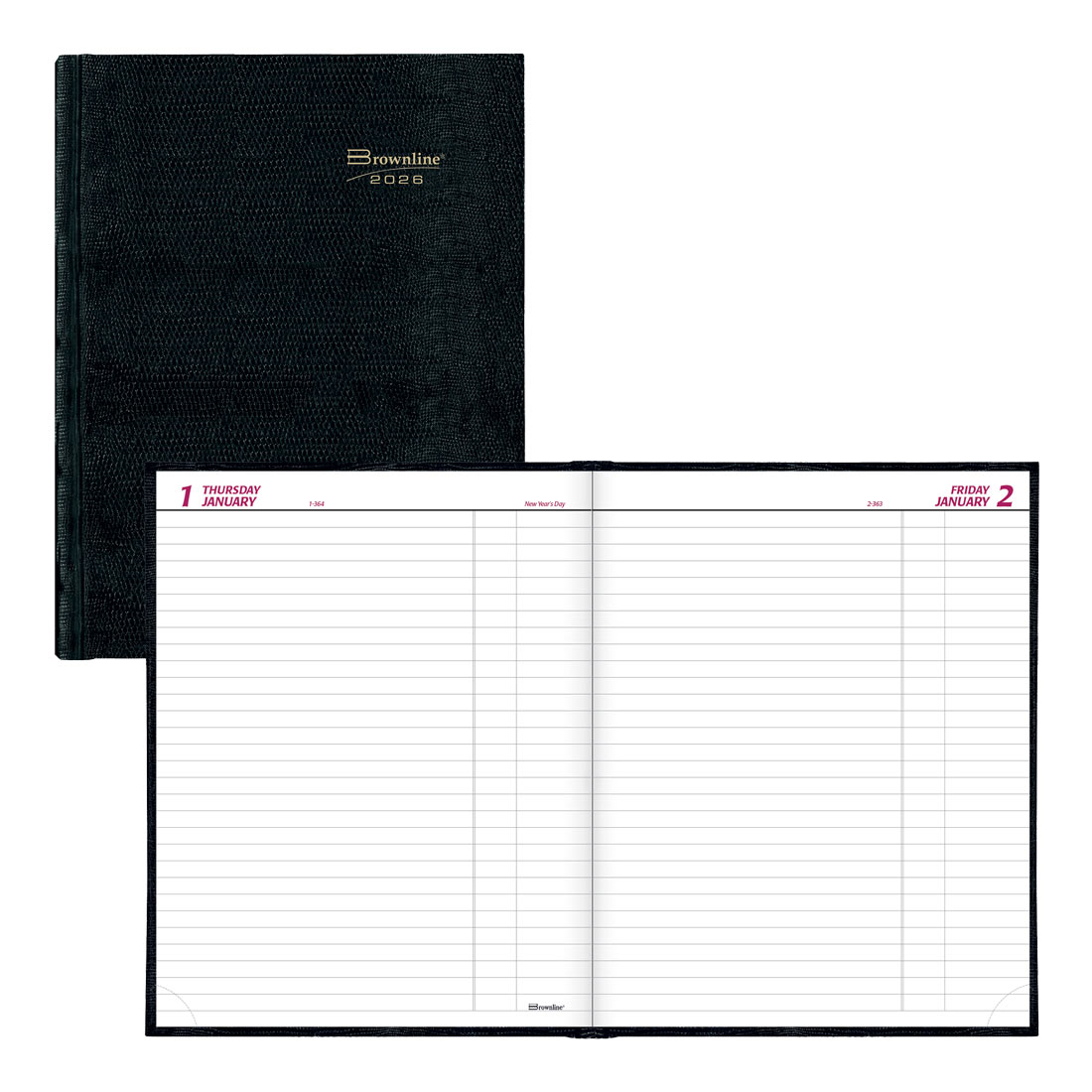 Brownline Daily Planner, Untimed, 2026 C550.BLK-26, C550.RED-26 #color_black