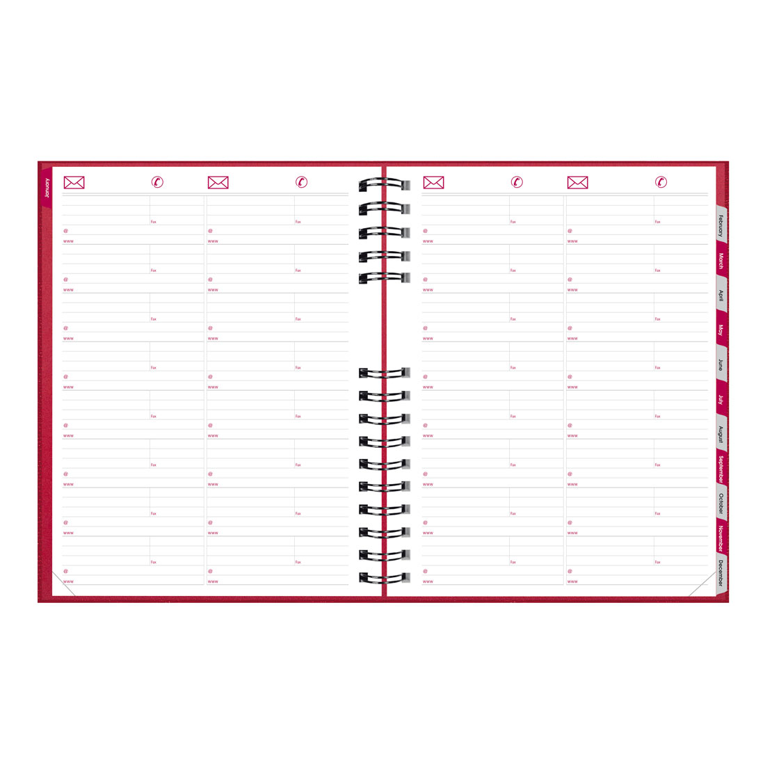 Brownline CoilPro™ Daily Planner, Untimed, Red, 2026 C550C.RED-26