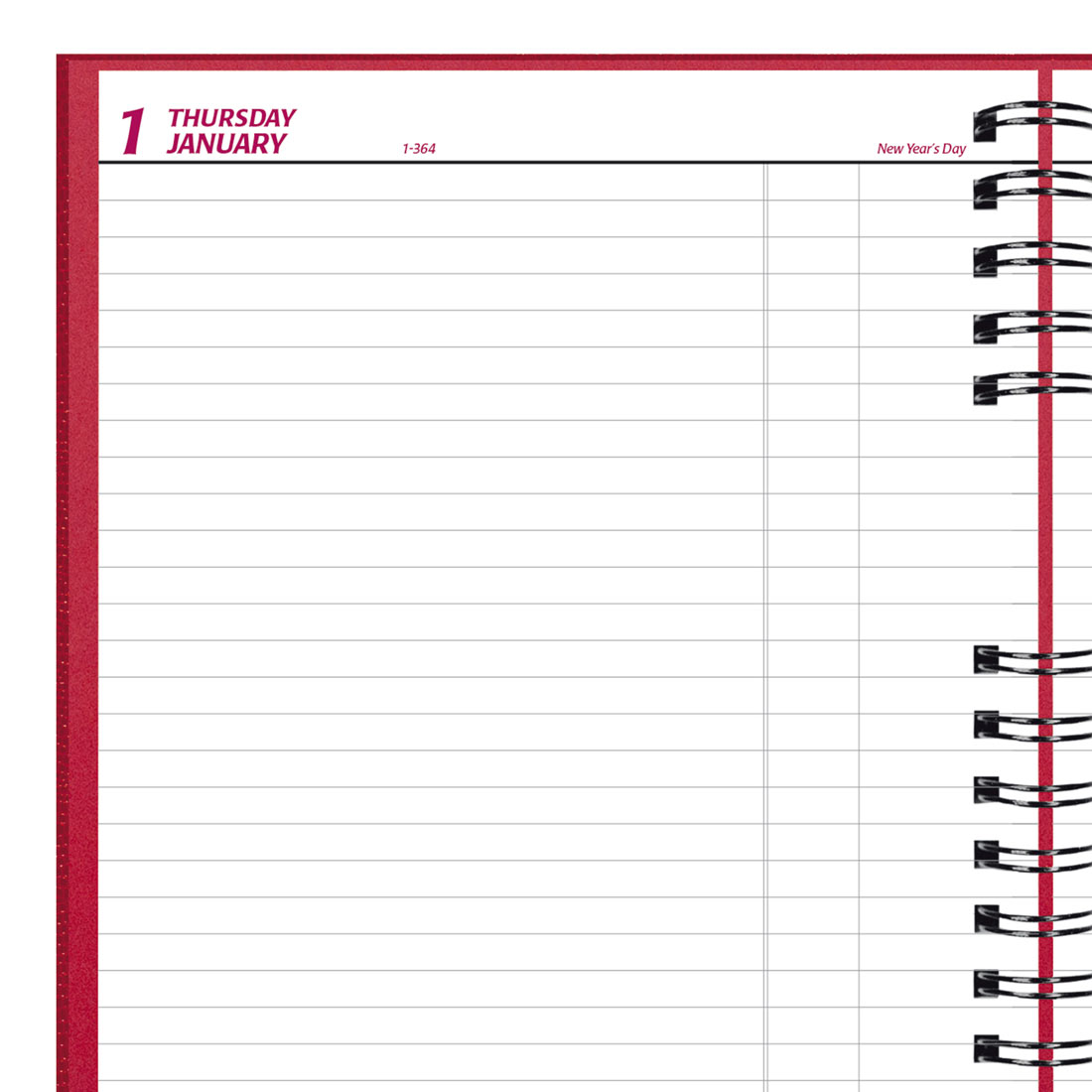Brownline CoilPro™ Daily Planner, Untimed, Red, 2026 C550C.RED-26
