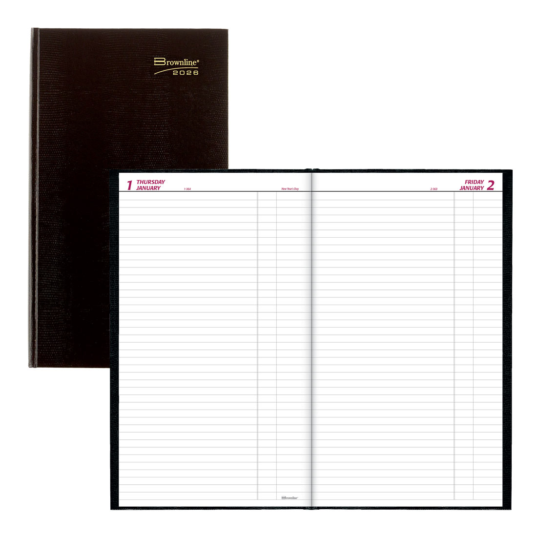 Brownline Daily Planner, Untimed, 2026 C551.BLK-26, C551.RED-26 #color_black