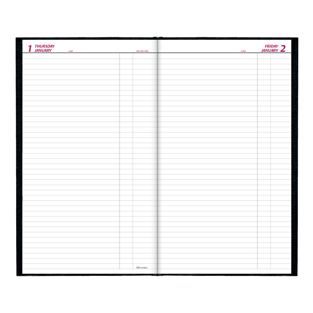 Brownline Daily Planner, Untimed, 2026 C551.BLK-26, C551.RED-26 #color_black