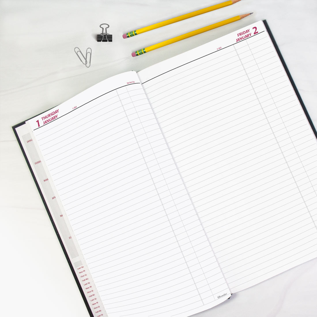 Brownline Daily Planner, Untimed, 2026 C551.BLK-26, C551.RED-26 #color_black