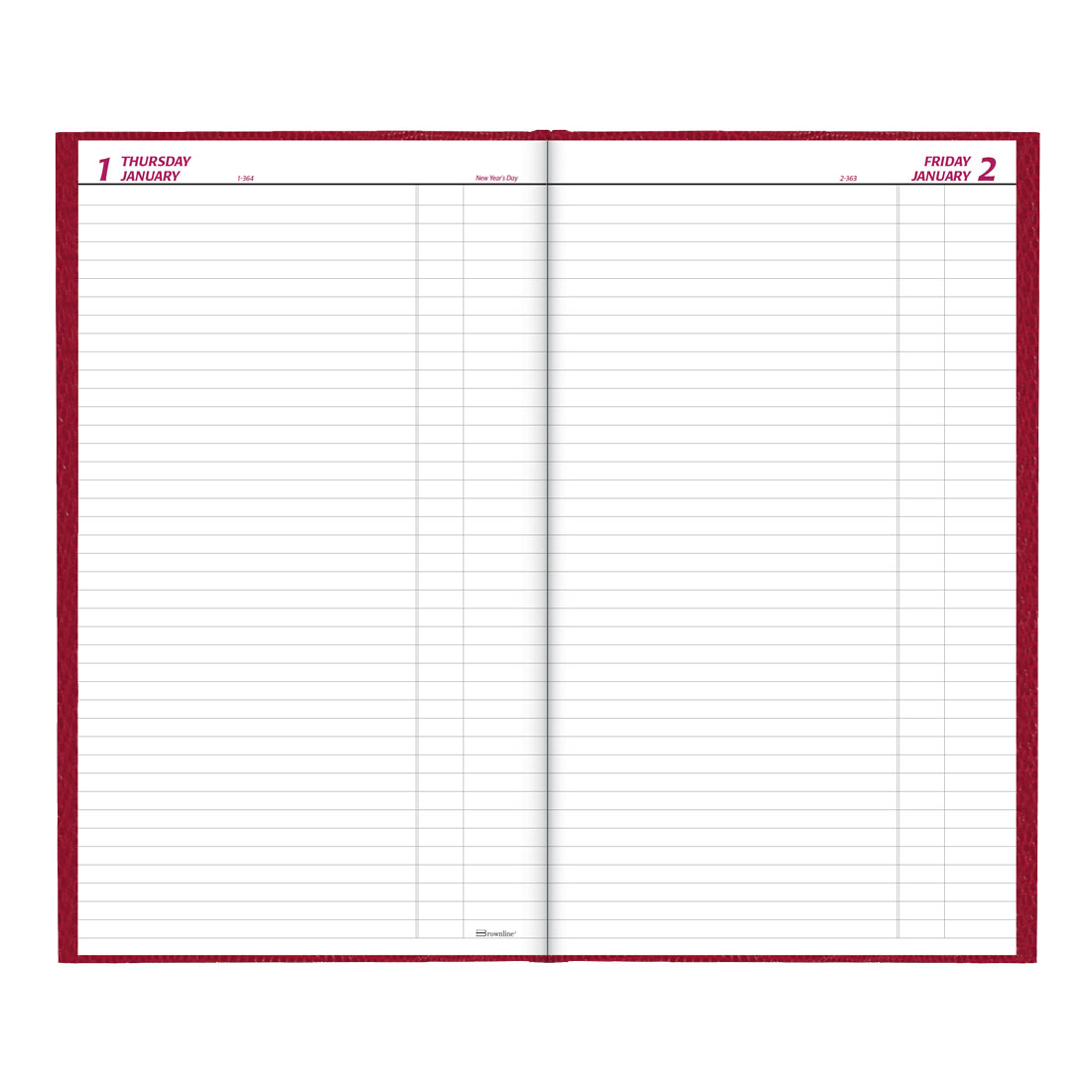 Brownline Daily Planner, Untimed, 2026 C551.BLK-26, C551.RED-26 #color_red