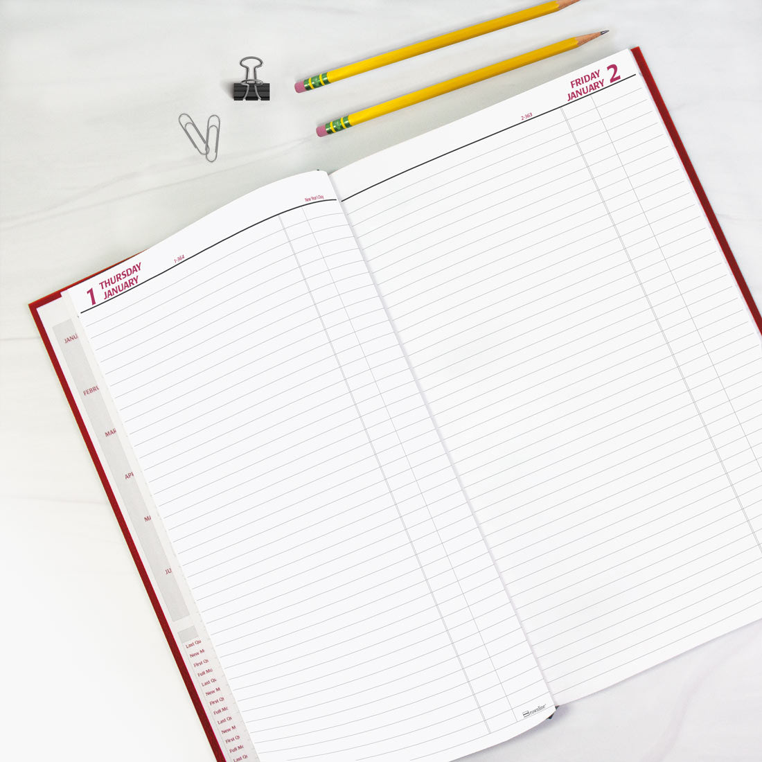 Brownline Daily Planner, Untimed, 2026 C551.BLK-26, C551.RED-26 #color_red