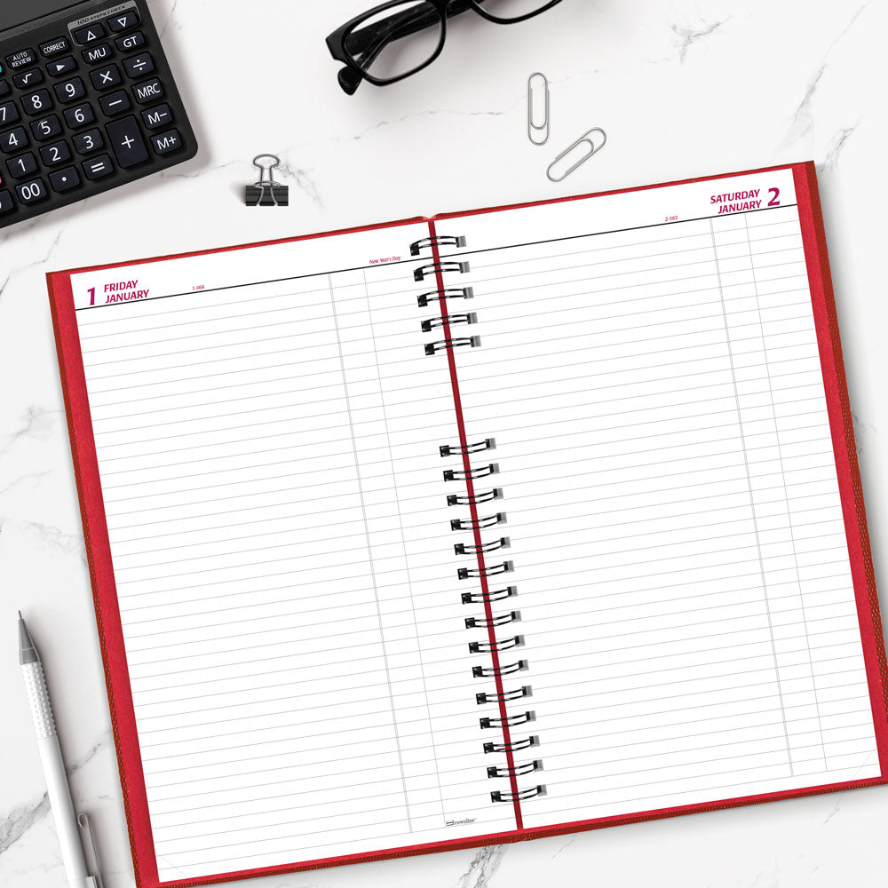 Brownline CoilPro™ Daily Untimed Planner, 2027, Bright Red C551C.RED-27