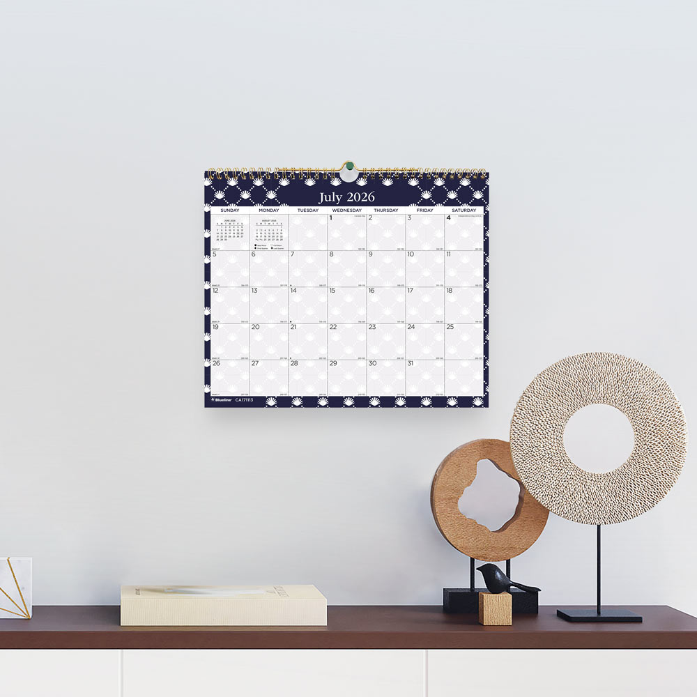 Academic Monthly Small Wall Calendar 2027, English, Nautical (CA171113-27)