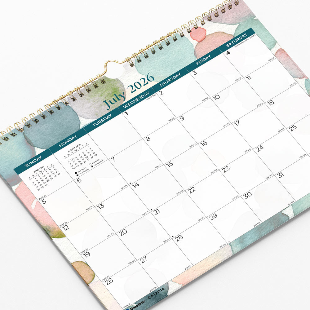 Academic Monthly Small Wall Calendar 2027, English, Splash (CA171114-27)