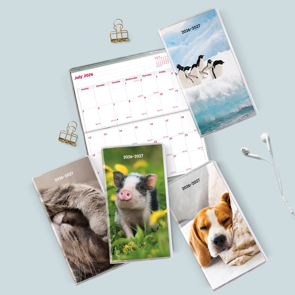 18-Month Pocket Planner, Assorted Animal Designs, 2026-2027 - English CA412.ASX-27