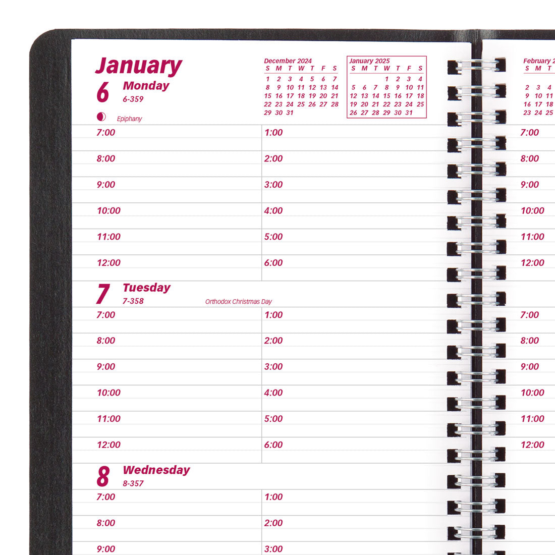 Essential Weekly Planner 2025, English, Black, CB100.BLK