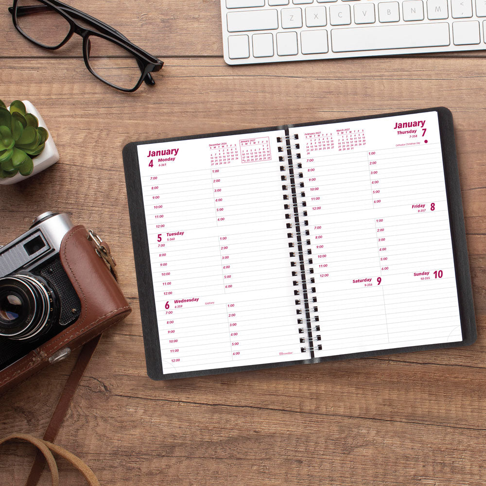Essential Weekly Appointment Book, 2027, Black CB100.BLK-27 Brownline