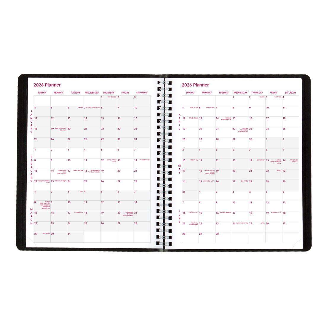 Brownline Essential Monthly Planner, Black, 2026 CB1200.BLK-26