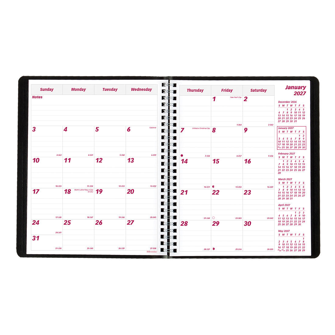 Essential Monthly Planner, 2027, 14 Months CB1200.BLK-27 Brownline