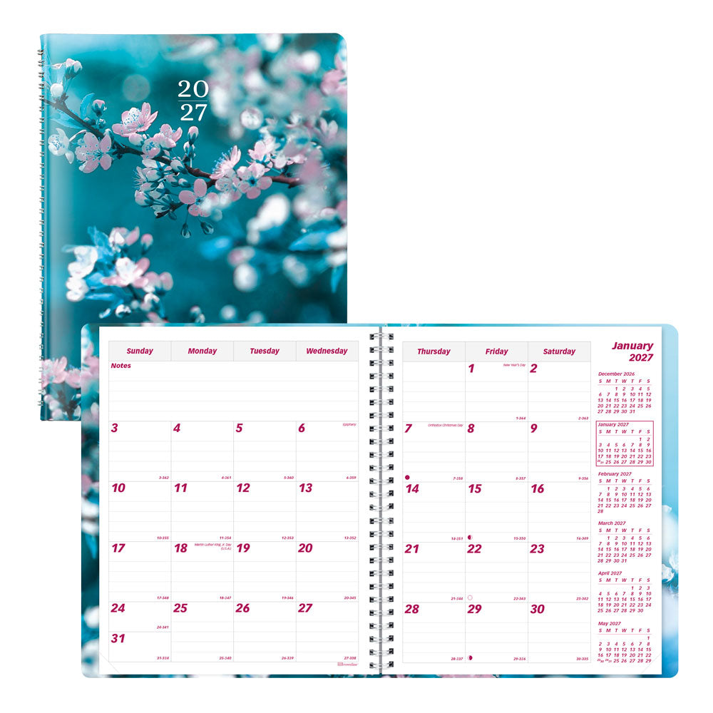 Essential Monthly Planner, 2027, Nature Cherry Blossoms CB1200G.03-27 Brownline#color_cherry-blossoms