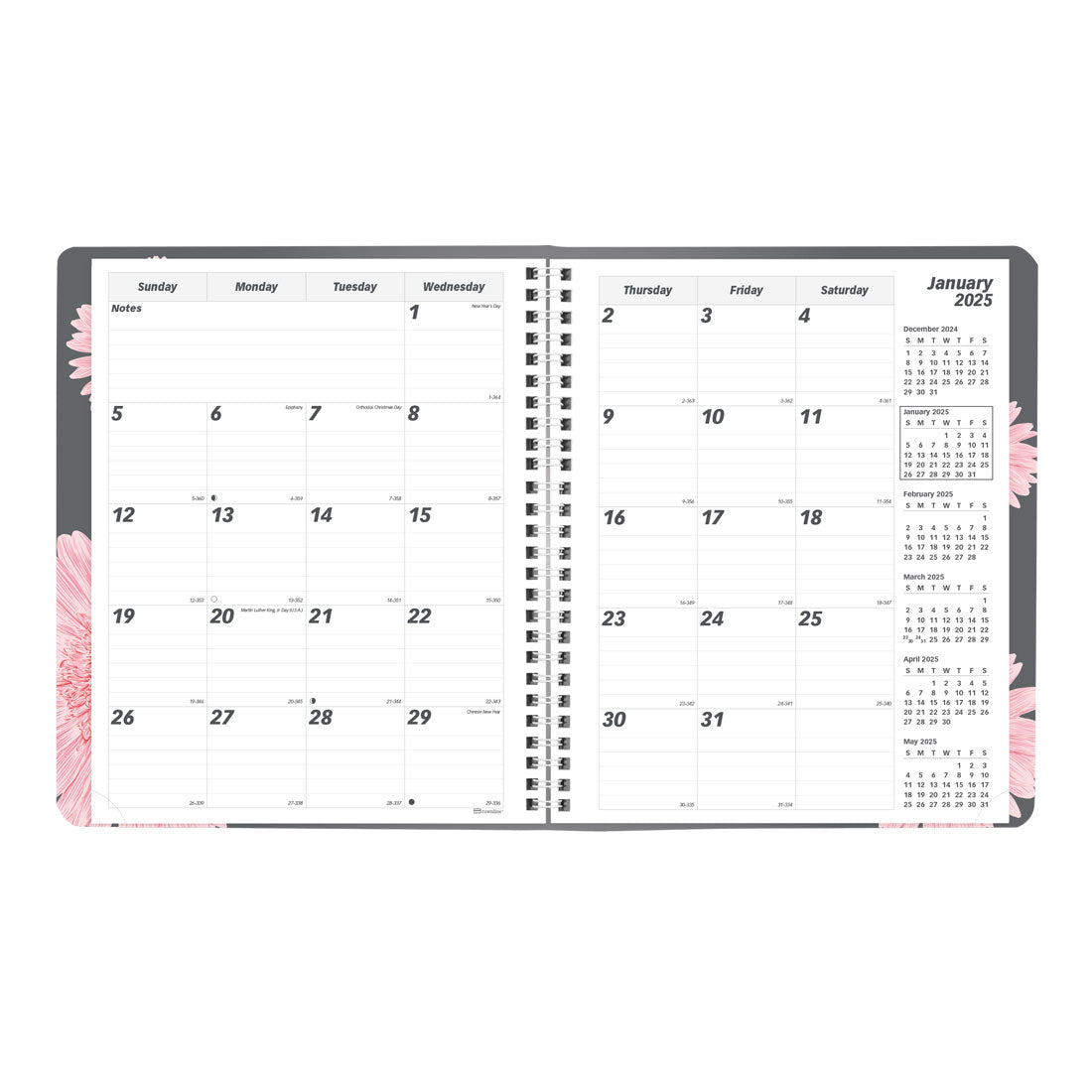 Pink Daisy Monthly Planner 2025 (CB1200G.05-25)