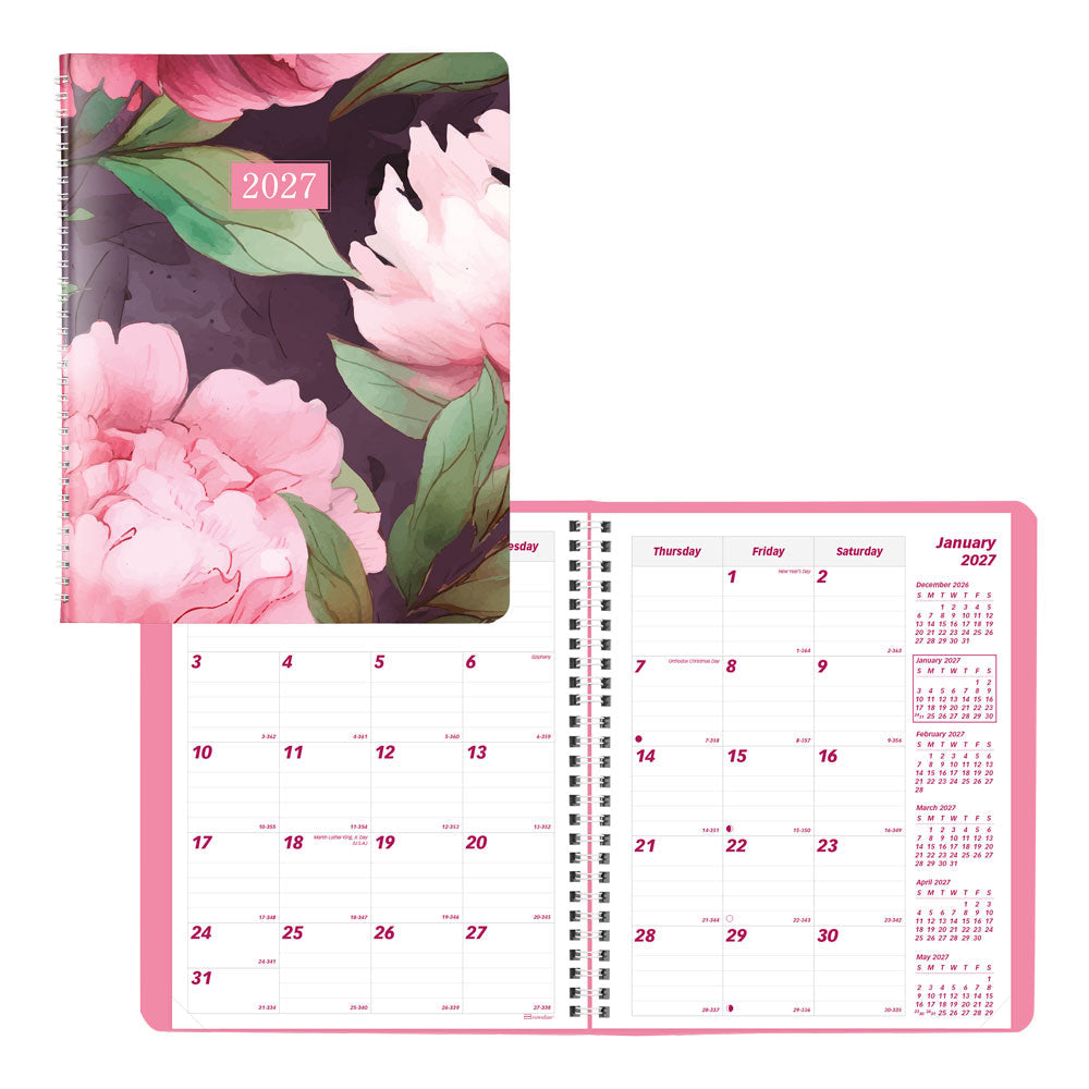 Pink Monthly Planner, 2027, 14 Months CB1200G.05-27 Brownline