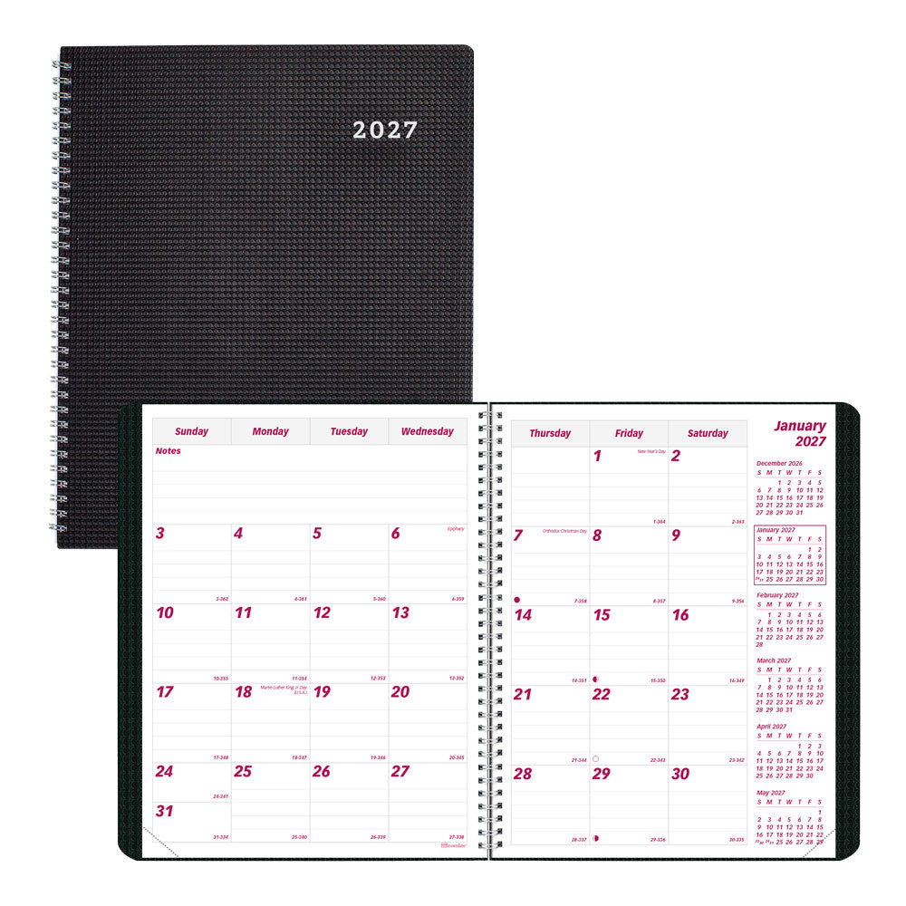 DuraFlex Monthly Planner, 2027, 14 Months CB1200V.BLK-27 Brownline