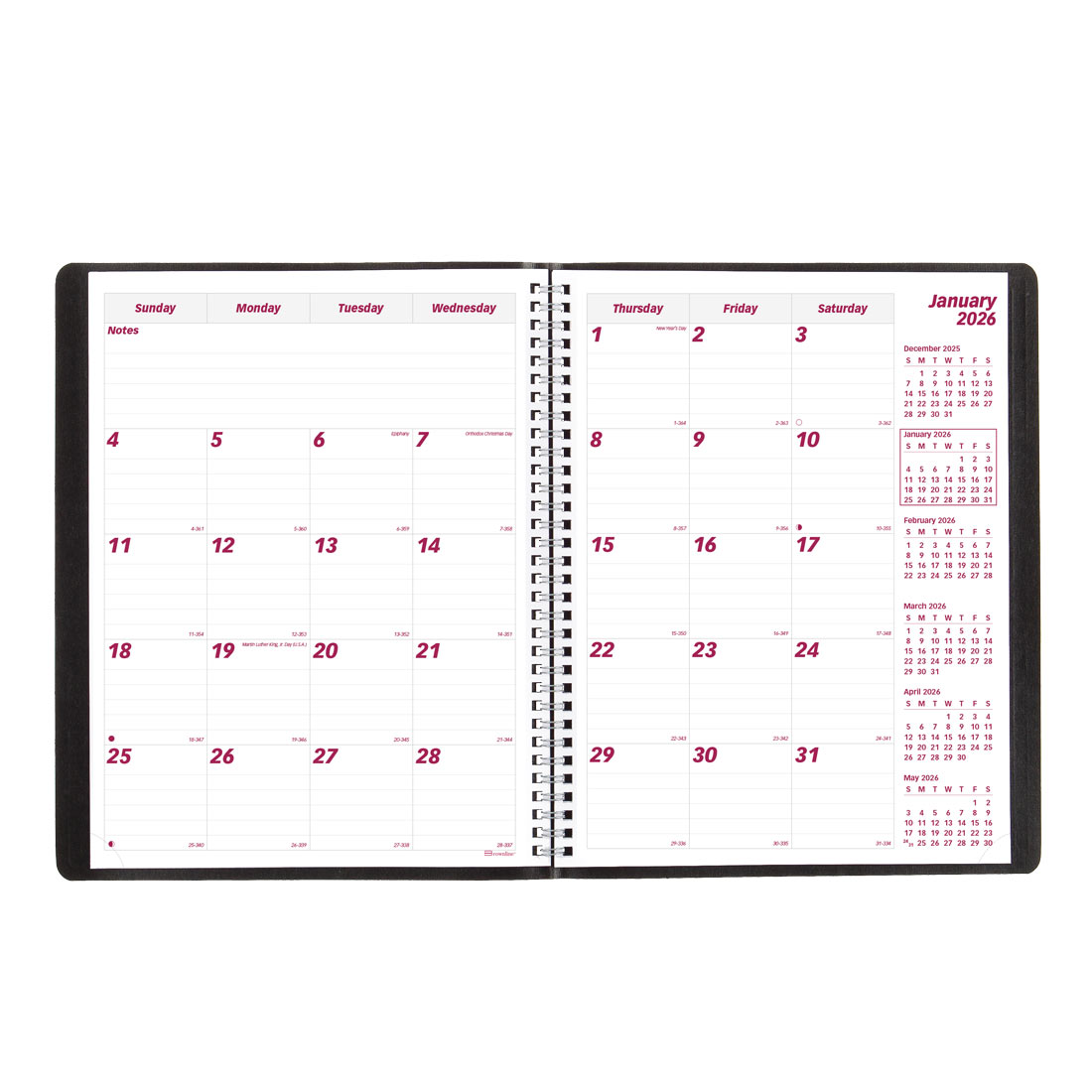 Brownline Essential Monthly Planner, Black, 2026 CB1260.BLK-26