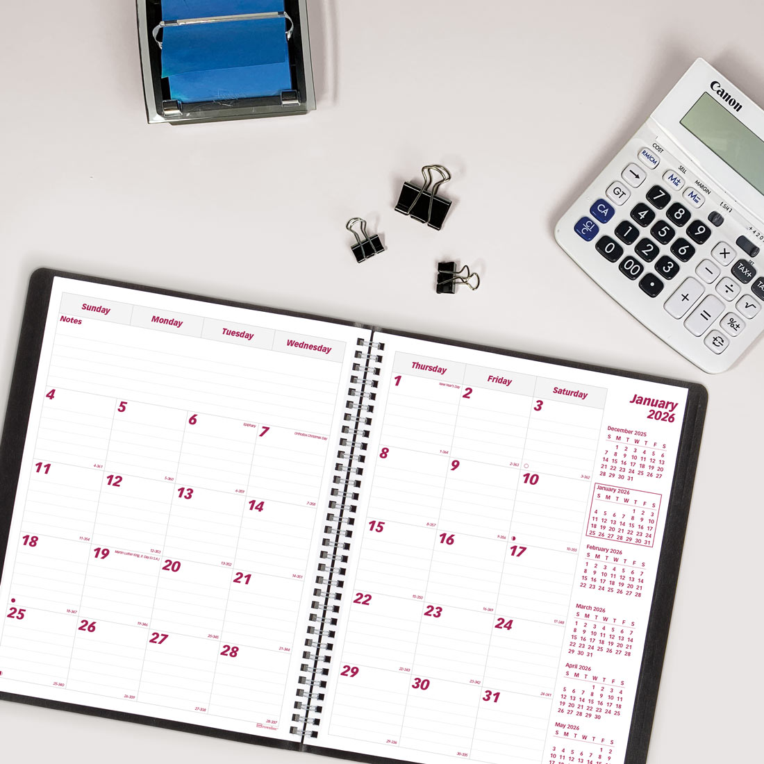 Brownline Essential Monthly Planner, Black, 2026 CB1260.BLK-26