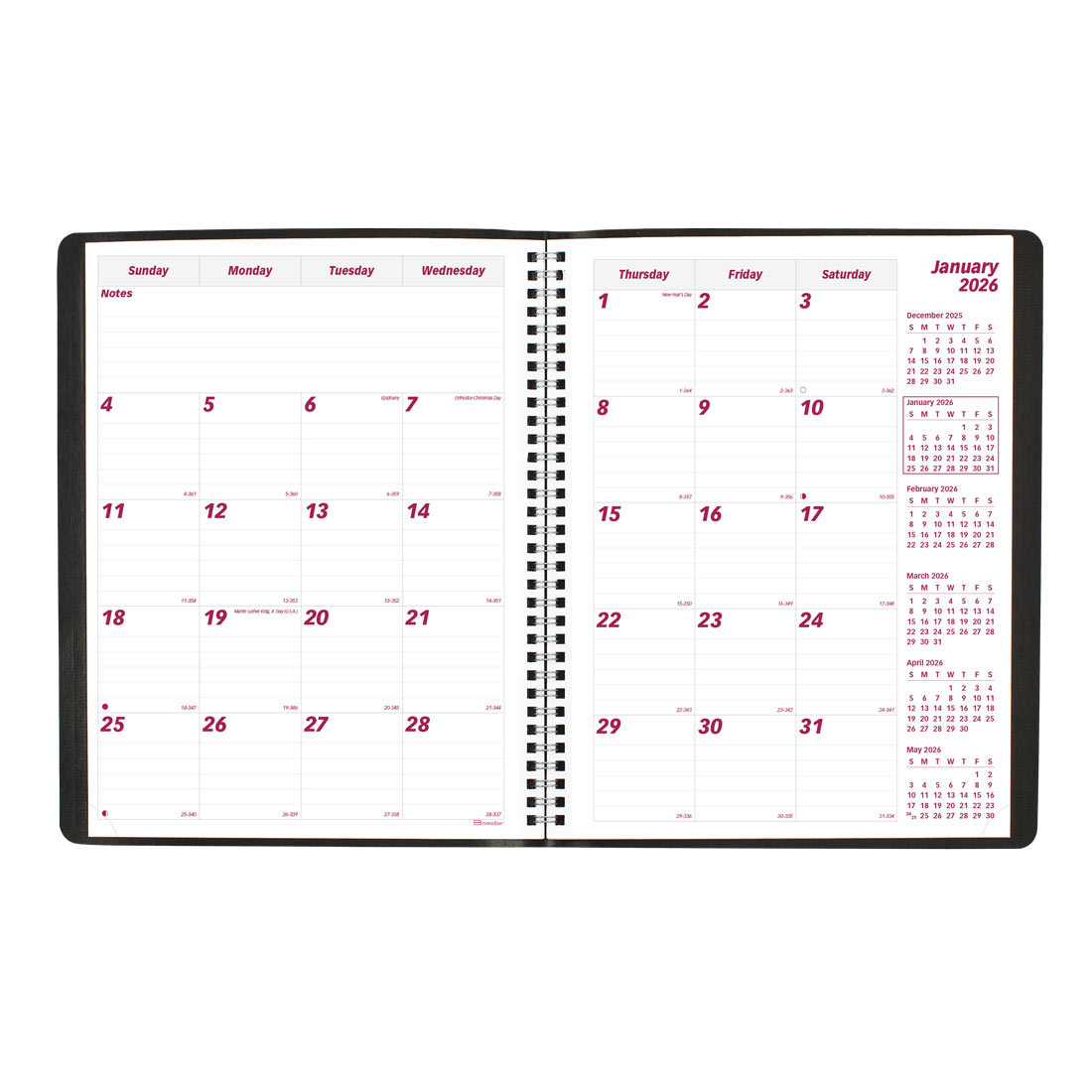 Brownline Essential Monthly Planner, Black, 2026 CB1262.BLK-26