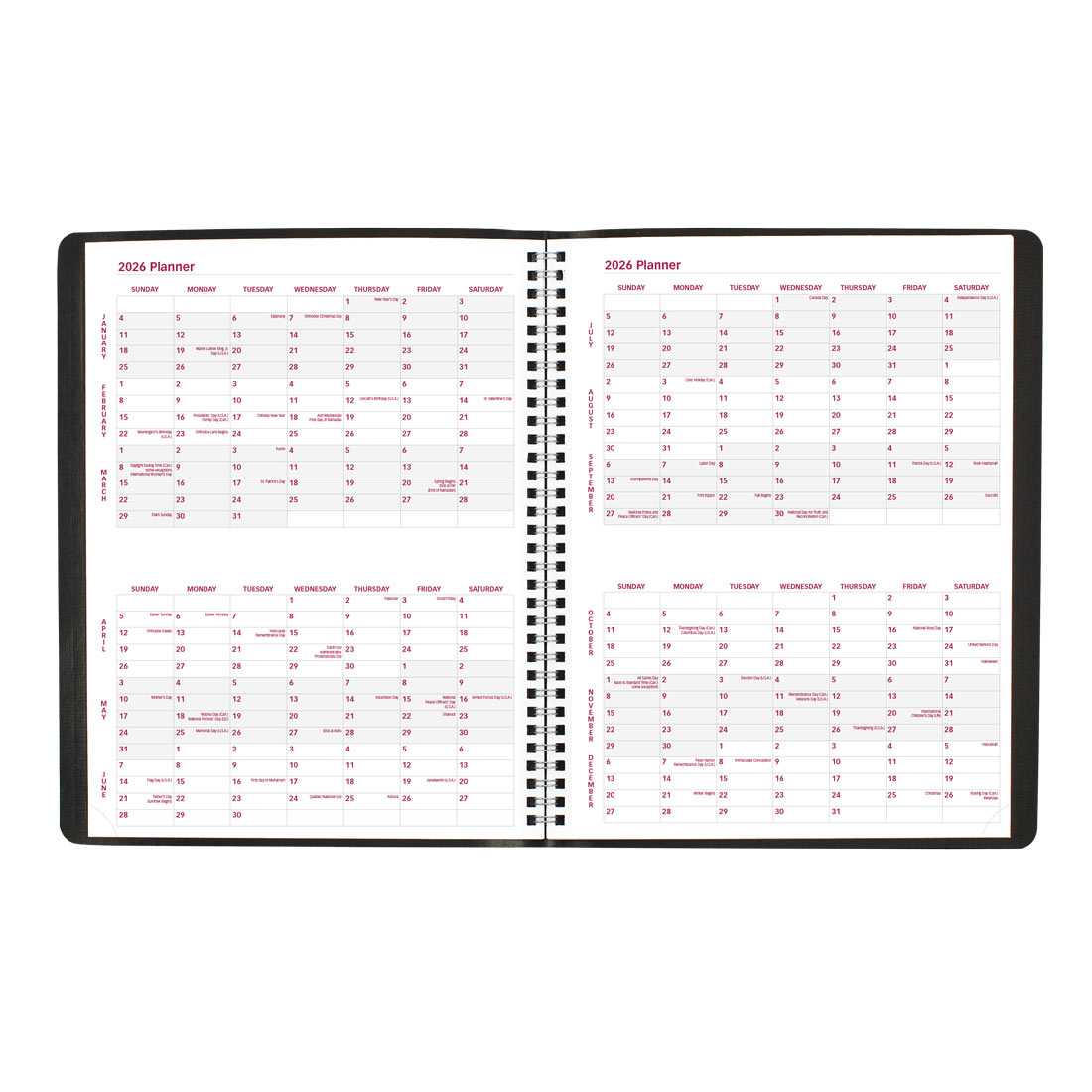 Brownline Essential Monthly Planner, Black, 2026 CB1262.BLK-26