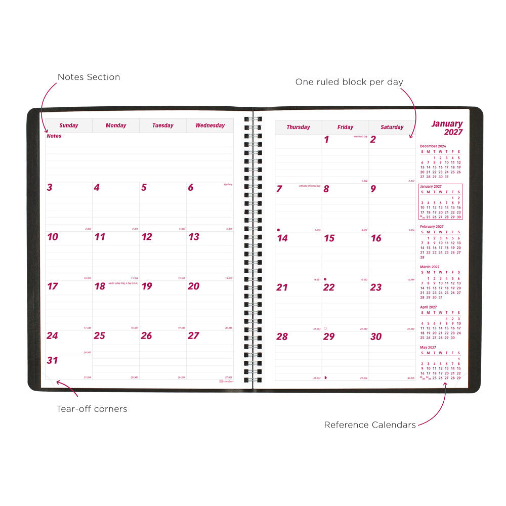 Essential Monthly Planner, 2027, 14 Months CB1262.BLK-27 Brownline