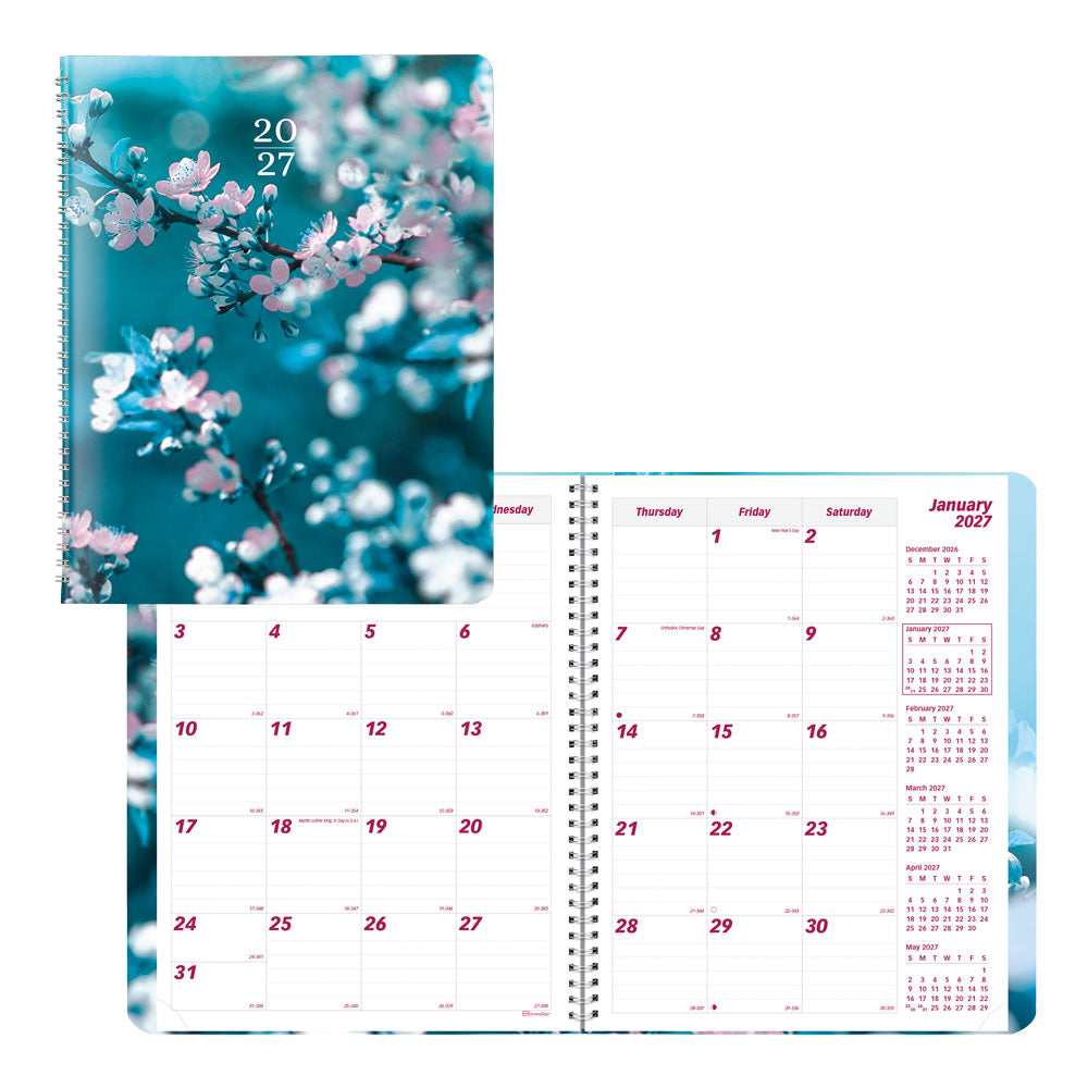 Essential Monthly Planner, 2027, Nature Cherry Blossoms CB1262G.03-27 Brownline#color_cherry-blossoms