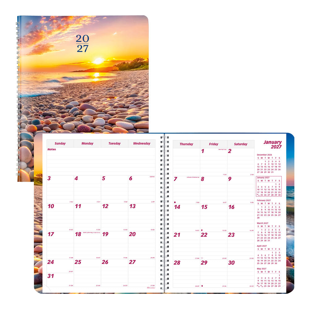 Essential Monthly Planner, 2027, Nature Pebble Beach CB1262G.04-27 Brownline#color_pebble-beach