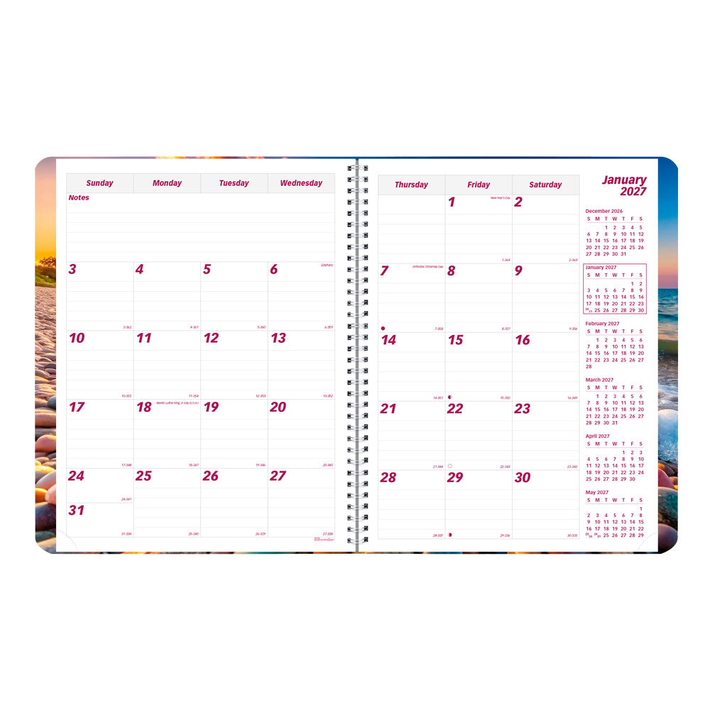 Essential Monthly Planner, 2027, Nature Pebble Beach CB1262G.04-27 Brownline#color_pebble-beach