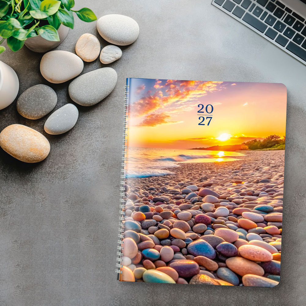 Essential Monthly Planner, 2027, Nature Pebble Beach CB1262G.04-27 Brownline#color_pebble-beach