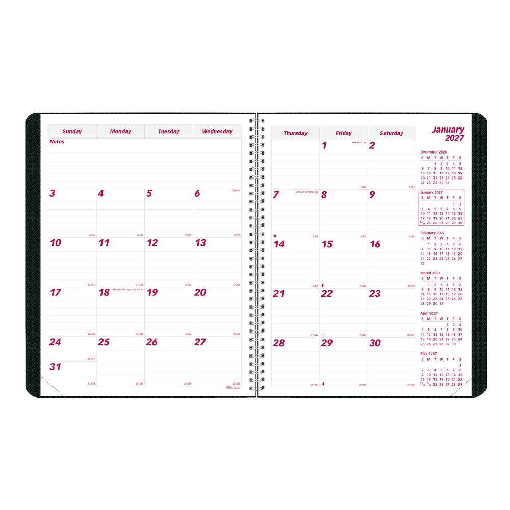 DuraFlex Monthly Planner, 2027, 14 Months CB1262V.BLK-27 Brownline