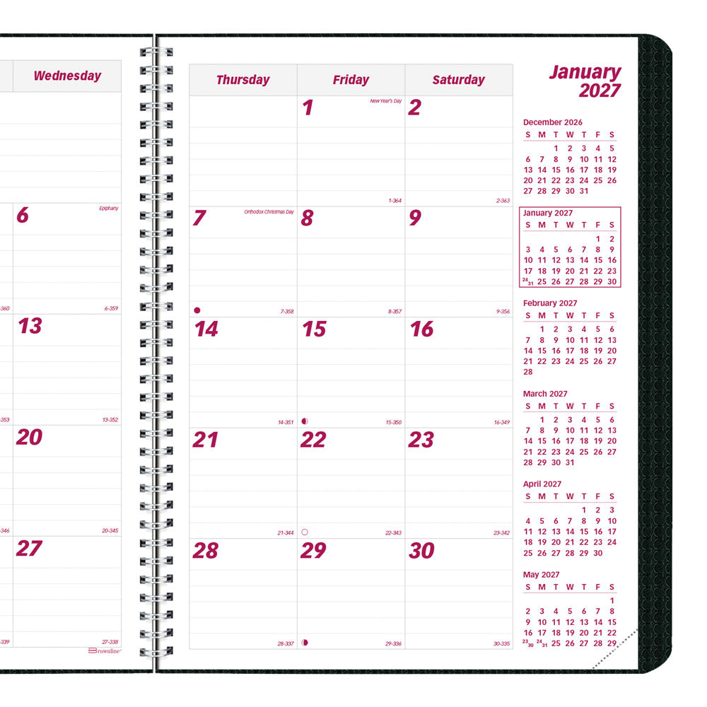 DuraFlex Monthly Planner, 2027, 14 Months CB1262V.BLK-27 Brownline