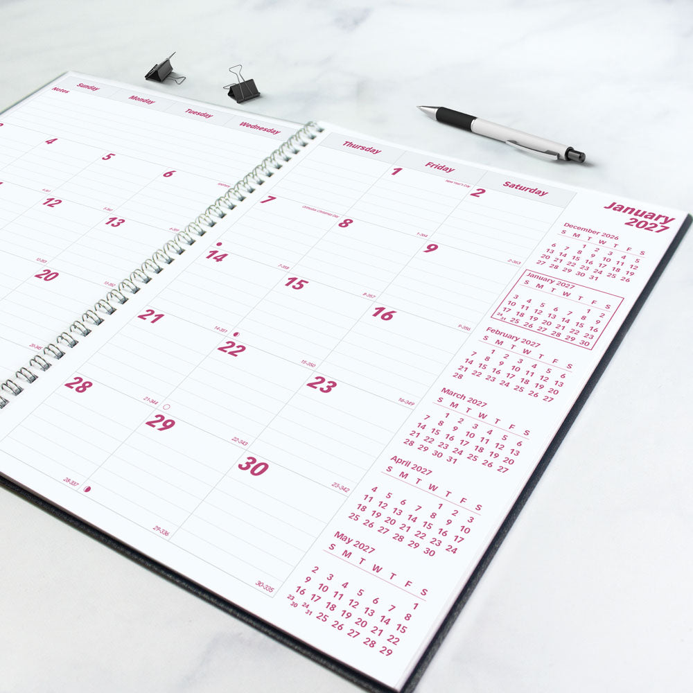 DuraFlex Monthly Planner, 2027, 14 Months CB1262V.BLK-27 Brownline