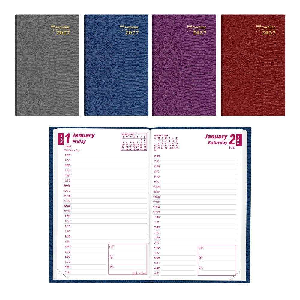 Traditional Daily Appointment Book, 2027, Assorted CB301.ASX-27 Brownline