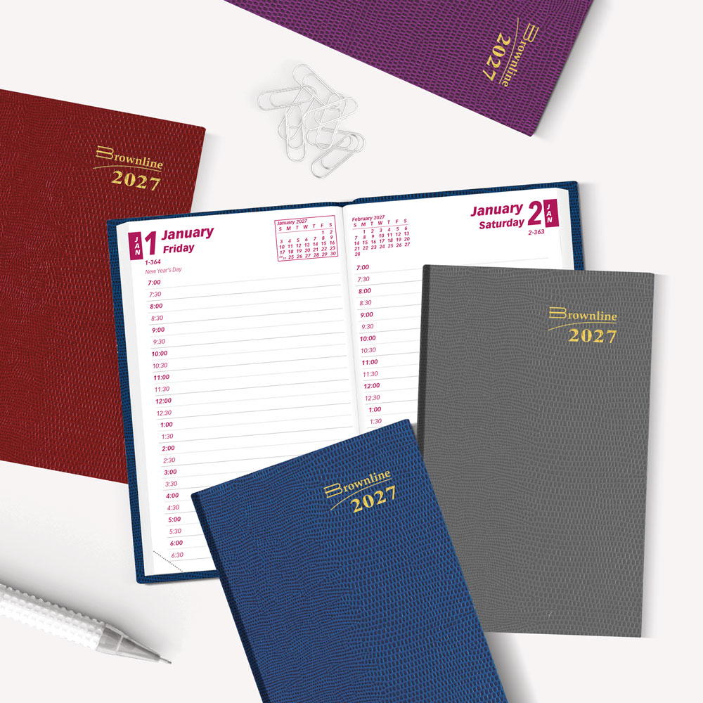 Traditional Daily Appointment Book, 2027, Assorted CB301.ASX-27 Brownline