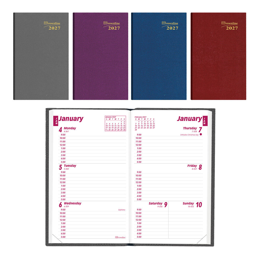 Traditional Weekly Appointment Book, 2027, Assorted CB303.ASX-27 Brownline