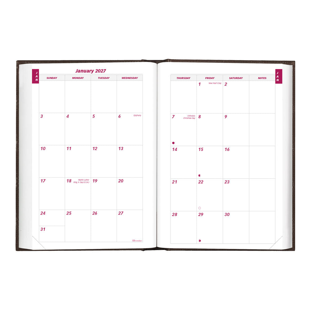 Traditional Daily/Monthly Untimed, 2027, Black CB387.BLK-27 Brownline#color_black
