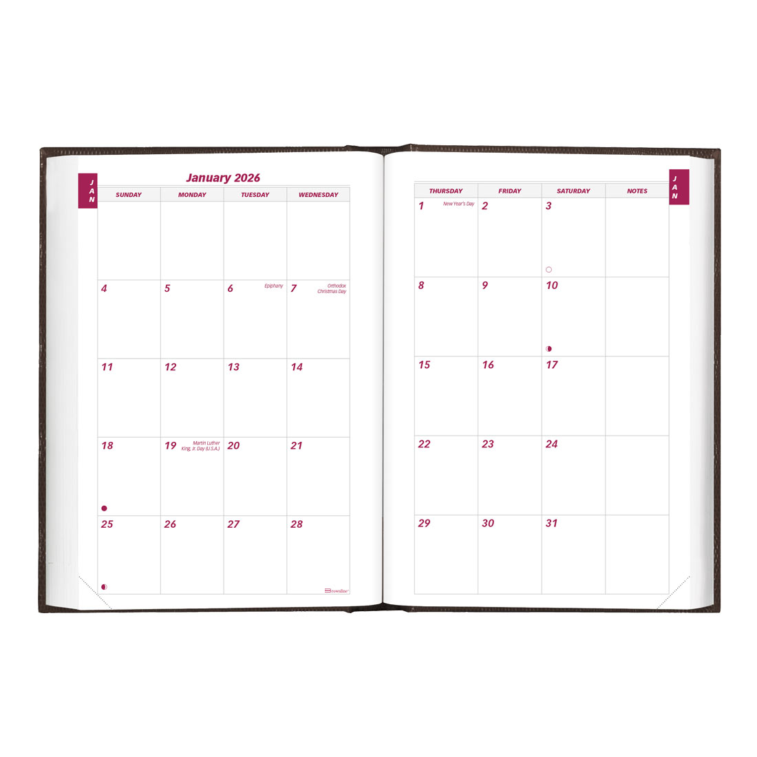 Brownline Daily Planner, Untimed, 2026, Black CB387.BLK-26 #color_black