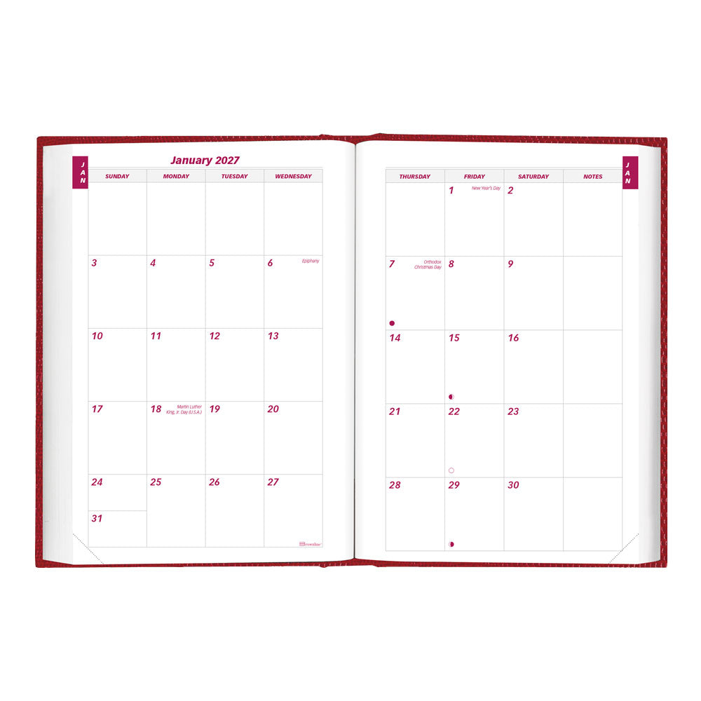 Traditional Daily/Monthly Untimed, 2027, Bright Red CB387.RED-27 Brownline#color_bright-red