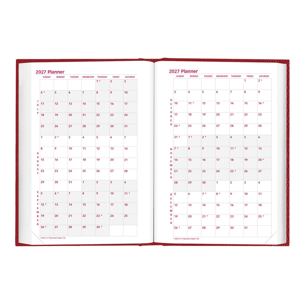 Traditional Daily/Monthly Untimed, 2027, Bright Red CB387.RED-27 Brownline#color_bright-red