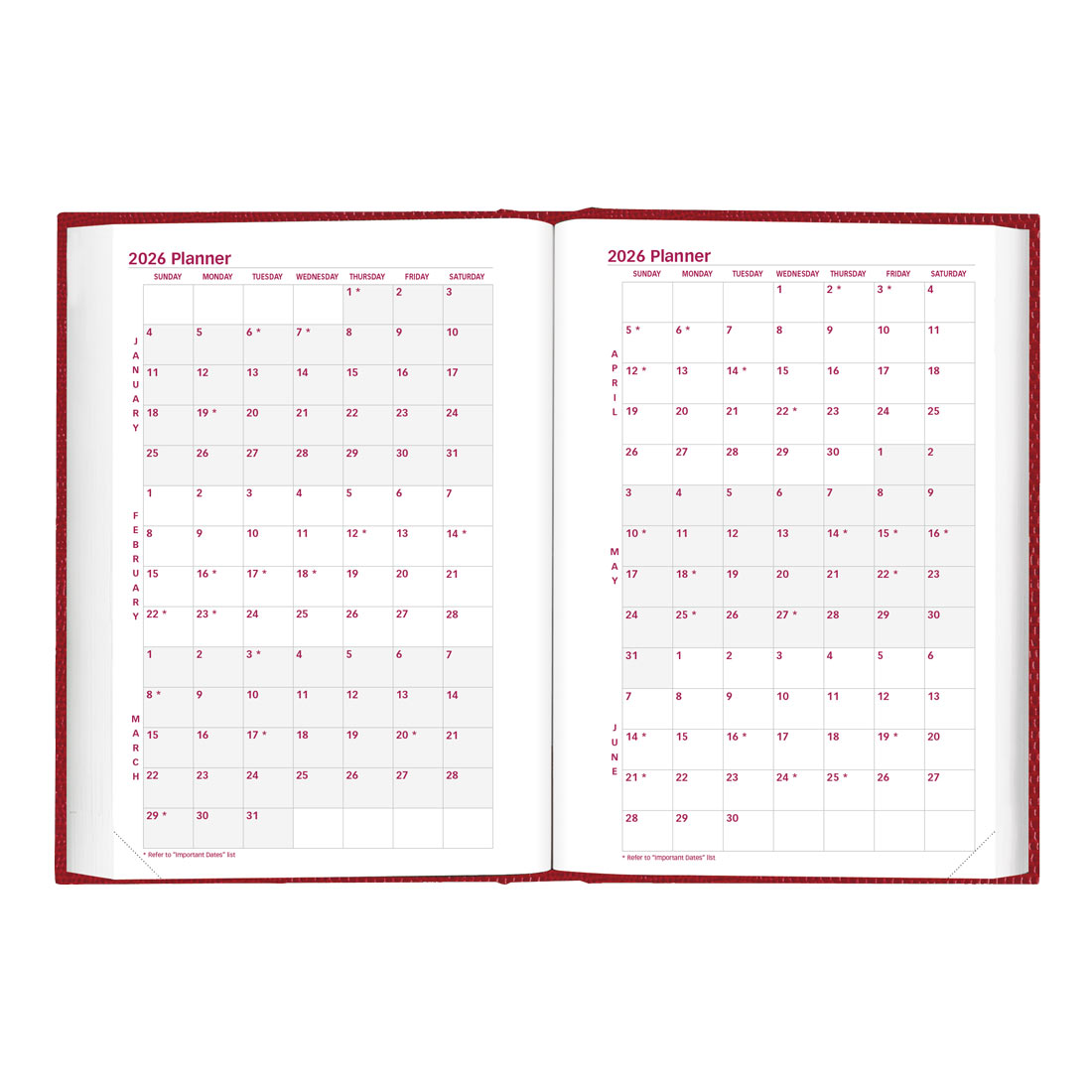 Brownline Daily Planner, Untimed, 2026, Red CB387.RED-26 #color_red